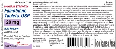 Famotidine 20 mg_otc_500's Bottle Label (Famotidine 20 mg Otc 500s Bottle Label)